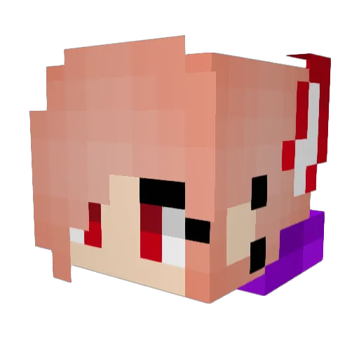 Emo_Bad_Girl Minecraft avatar head, 3D render