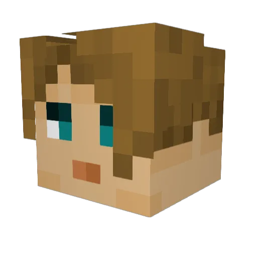 Emoeba Minecraft avatar head, 3D render