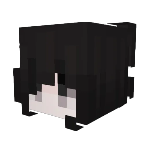 Emokia Minecraft avatar head, 3D render
