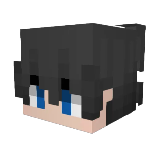 Emoo_ Minecraft avatar head, 3D render