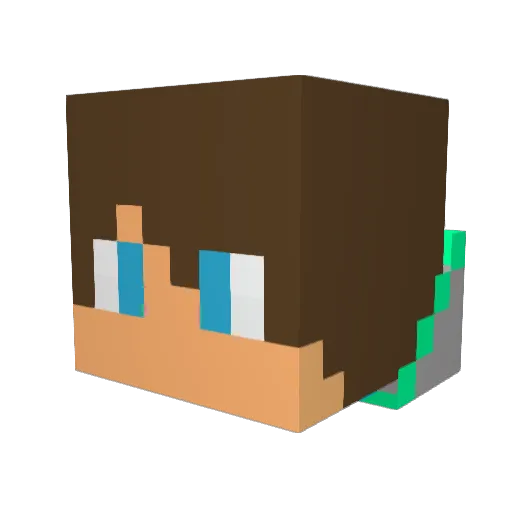 Emorold Minecraft avatar head, 3D render