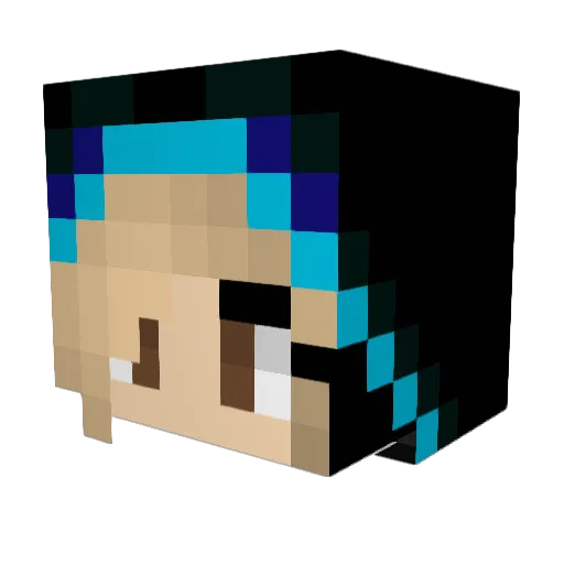 EmotiCat Minecraft avatar head, 3D render