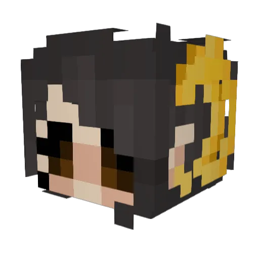 Emotionality Minecraft avatar head, 3D render