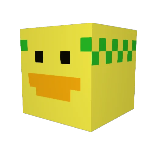 EmperorQuackimus Minecraft avatar head, 3D render