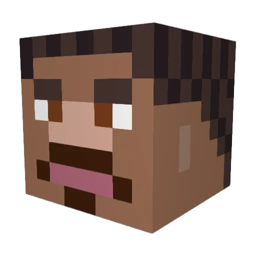 EmperorTed Minecraft avatar head, 3D render