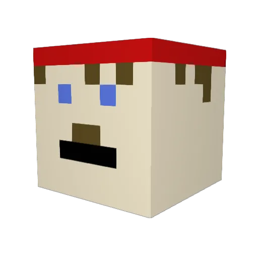 EmptyBeanHead Minecraft avatar head, 3D render
