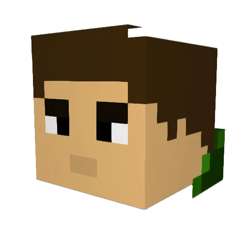 Emptyliving Minecraft avatar head, 3D render