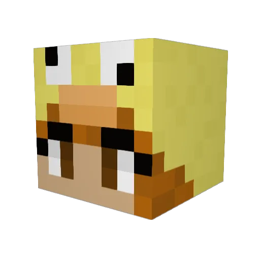 Emqa_ Minecraft avatar head, 3D render