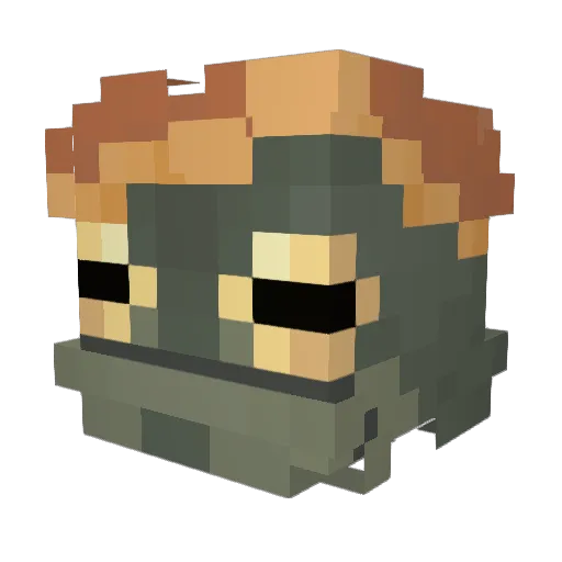 Emrir Minecraft avatar head, 3D render