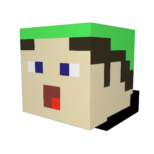 Emrolas Minecraft avatar head, 3D render