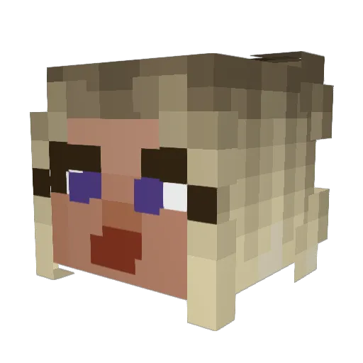 Ems1u Minecraft avatar head, 3D render