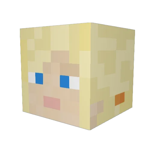 Ems_x Minecraft avatar head, 3D render