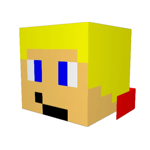 Emsalin Minecraft avatar head, 3D render