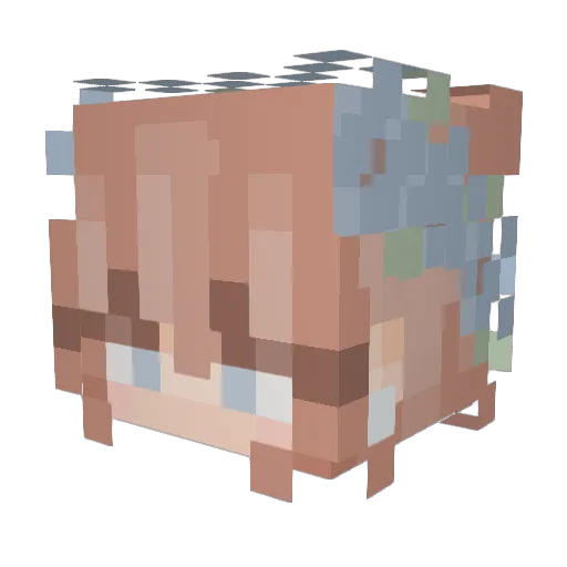 EmuLemu Minecraft avatar head, 3D render