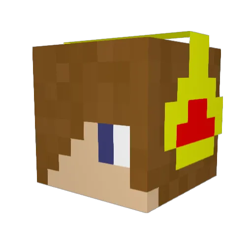 Emualuigs Minecraft avatar head, 3D render