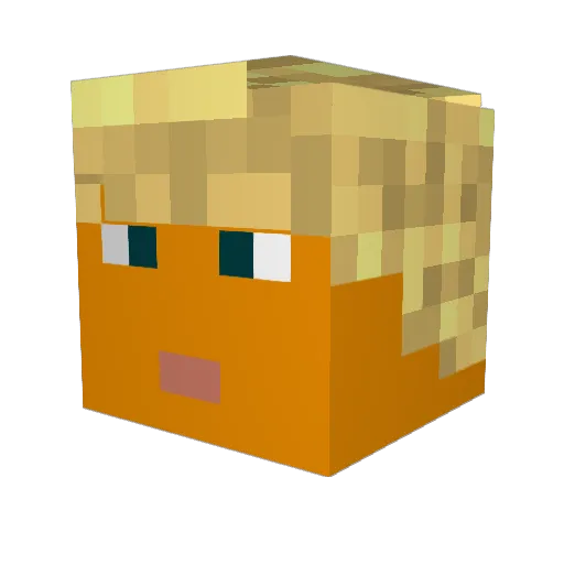 Emuke Minecraft avatar head, 3D render