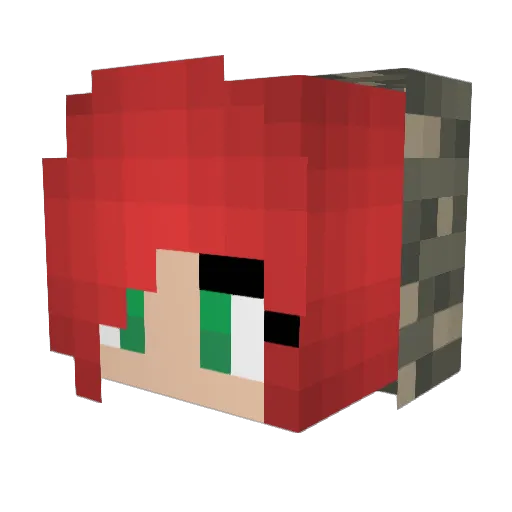 Emvine Minecraft avatar head, 3D render