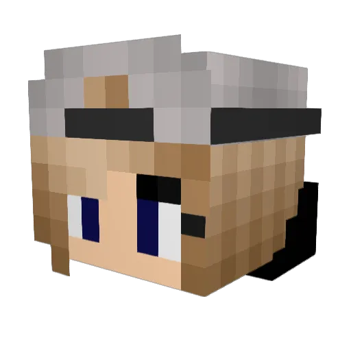 Emylili Minecraft avatar head, 3D render