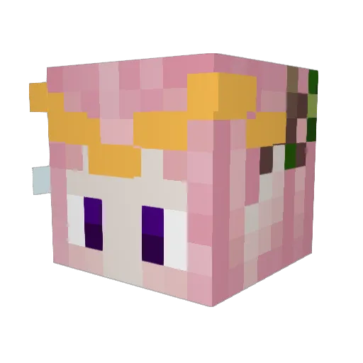 Emzadia Minecraft avatar head, 3D render