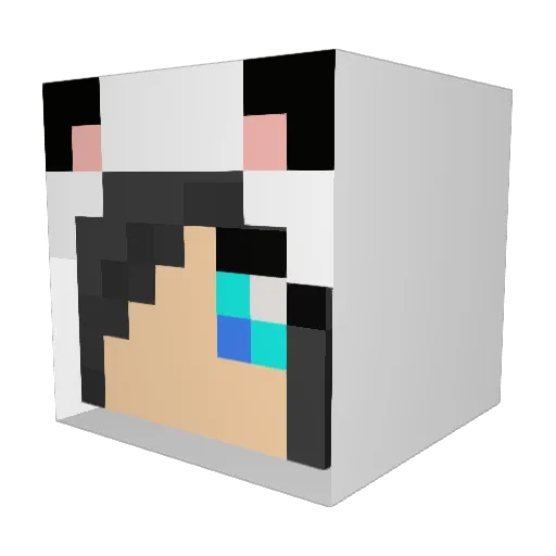 EmzieLisaGreen77 Minecraft avatar head, 3D render