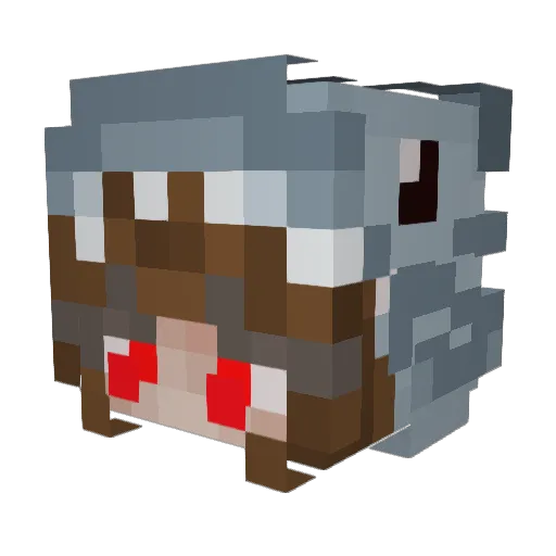 Emziiia Minecraft avatar head, 3D render