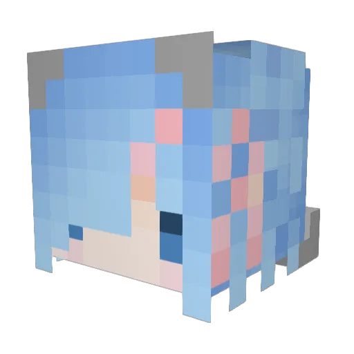 EnDR0ll Minecraft avatar head, 3D render