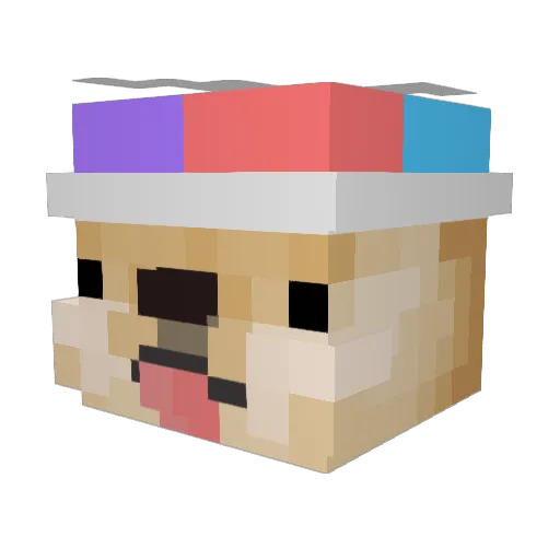 EnaNoone Minecraft avatar head, 3D render