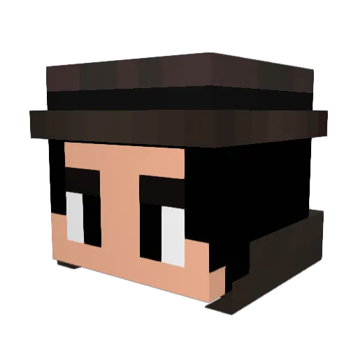 Enabled Minecraft avatar head, 3D render