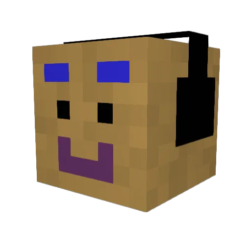 Enamort Minecraft avatar head, 3D render