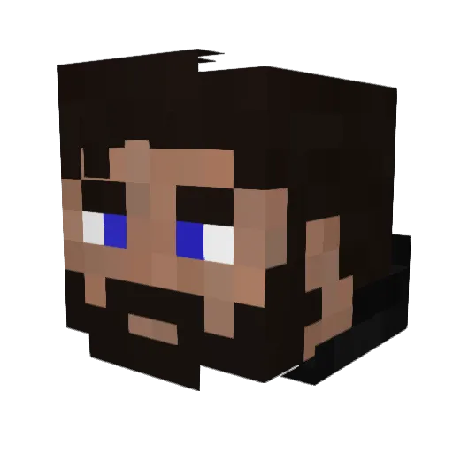 Encantando Minecraft avatar head, 3D render