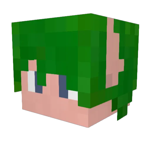 Encarra Minecraft avatar head, 3D render