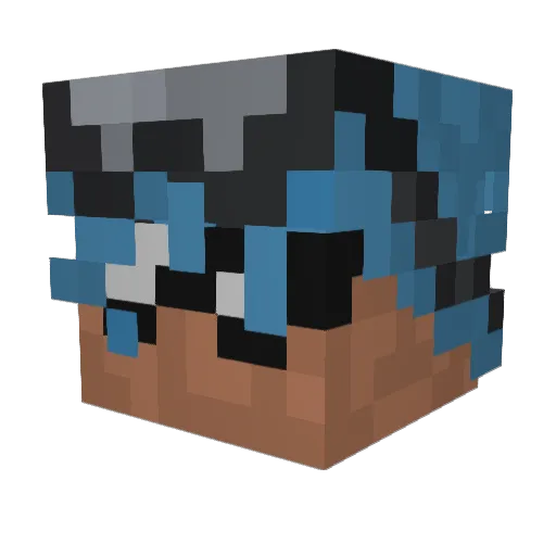 Enchanttu Minecraft avatar head, 3D render