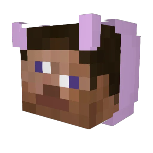 Enchitoo Minecraft avatar head, 3D render