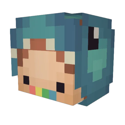 Enchqntress Minecraft avatar head, 3D render