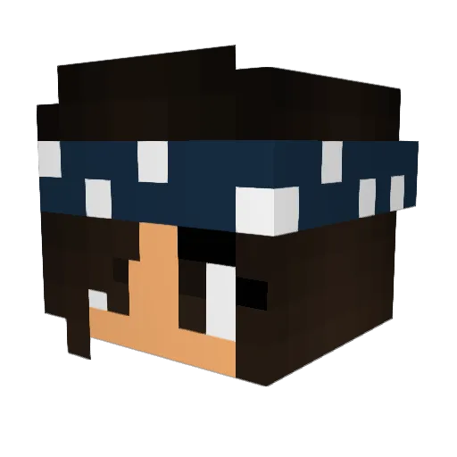 Enciila Minecraft avatar head, 3D render