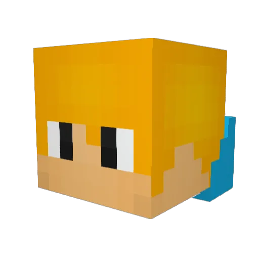Encotric Minecraft avatar head, 3D render