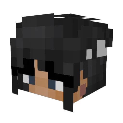 Encrpyted Minecraft avatar head, 3D render