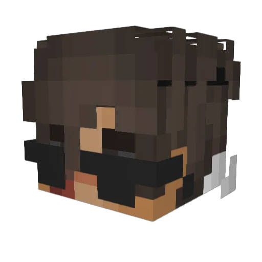 End_ Minecraft avatar head, 3D render