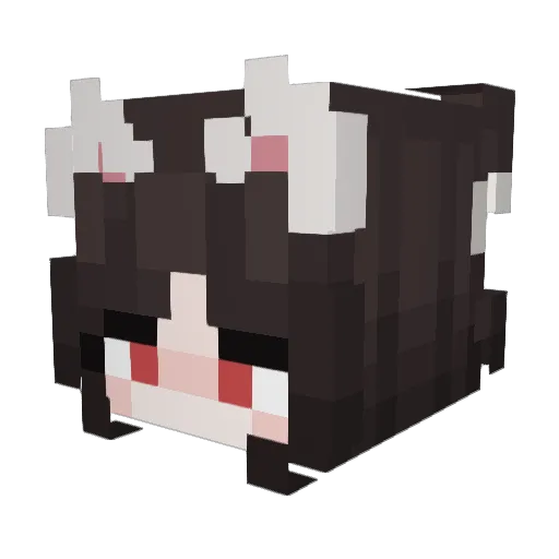 End_ermite Minecraft avatar head, 3D render