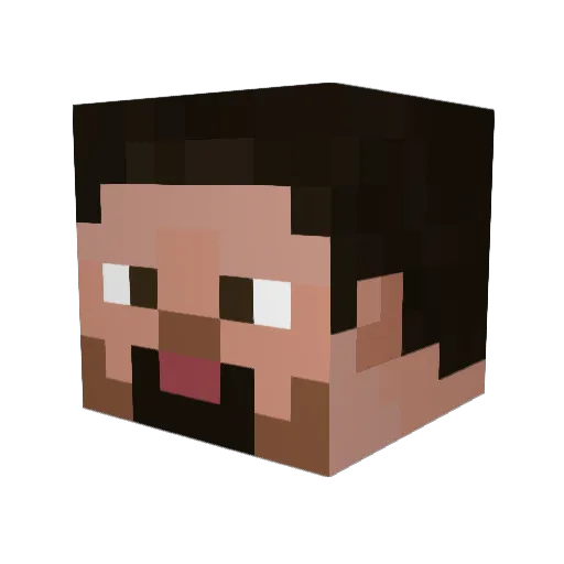 Endarfrost Minecraft avatar head, 3D render