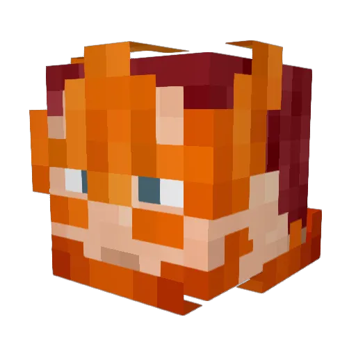 EndeavourSama Minecraft avatar head, 3D render