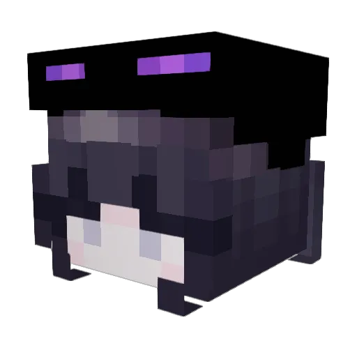EnderGirl_ Minecraft avatar head, 3D render