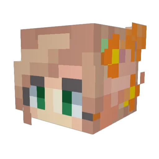 EnderInkie Minecraft avatar head, 3D render