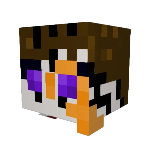 EnderMaskBoy Minecraft avatar head, 3D render