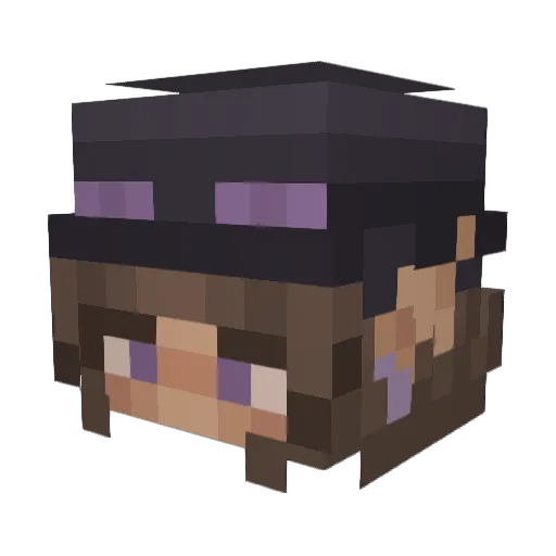 EnderQuill Minecraft avatar head, 3D render