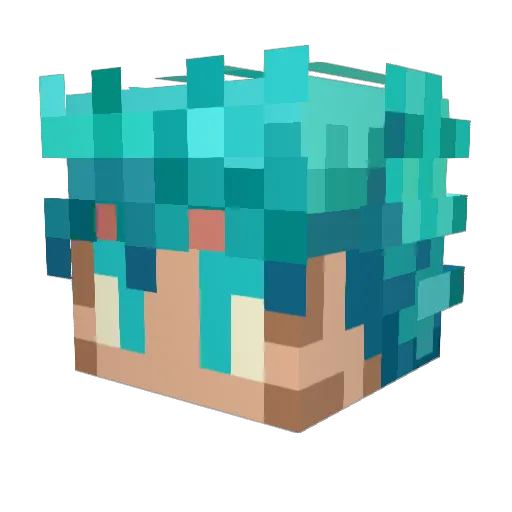 EnderRens Minecraft avatar head, 3D render