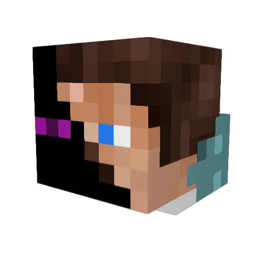 EnderSteve1 Minecraft avatar head, 3D render