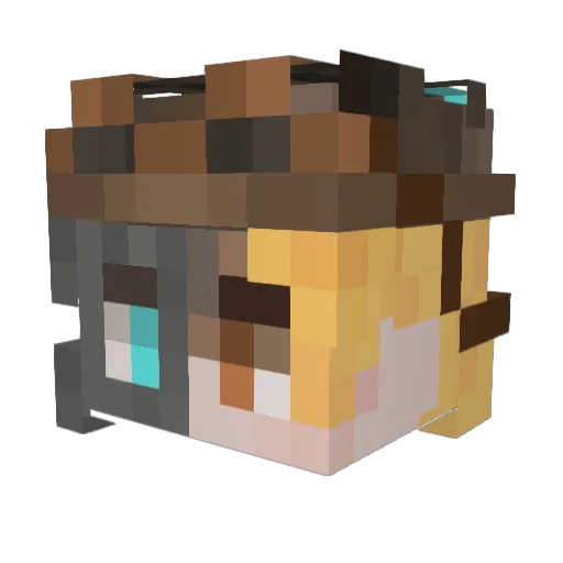 EnderTuki Minecraft avatar head, 3D render