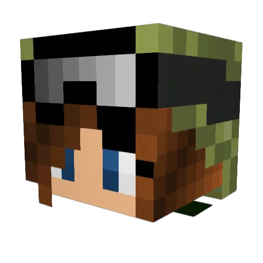 EnderWolfFA Minecraft avatar head, 3D render
