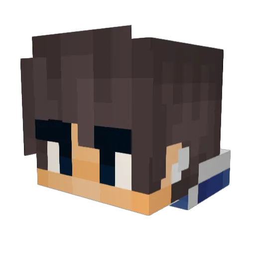 EnderXVIII Minecraft avatar head, 3D render